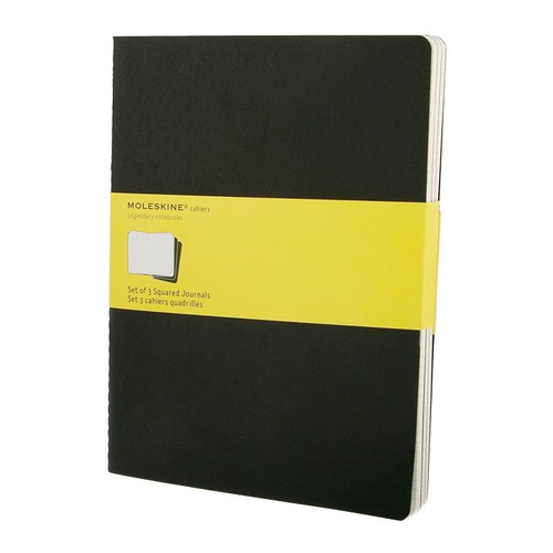 Блокнот Moleskine CAHIER JOURNAL XLarge 190х250мм обложка картон 120стр. клетка черный (3шт) 6 шт./кор.