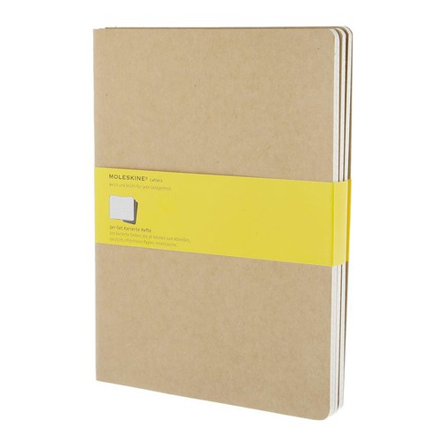 Блокнот Moleskine CAHIER JOURNAL XLarge 190х250мм обложка картон 120стр. клетка бежевый (3шт) 6 шт./кор.