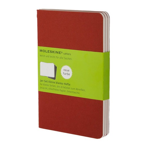 Блокнот Moleskine CAHIER JOURNAL POCKET 90x140мм обложка картон 64стр. нелинованный клюквенный (3шт) 9 шт./кор.