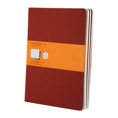 Блокнот Moleskine CAHIER JOURNAL XLarge 190х250мм обложка картон 120стр. линейка клюквенный (3шт) 6 шт./кор.