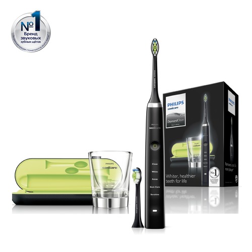 Электрическая зубная щетка PHILIPS Sonicare DiamondClean HX9352/04 черный