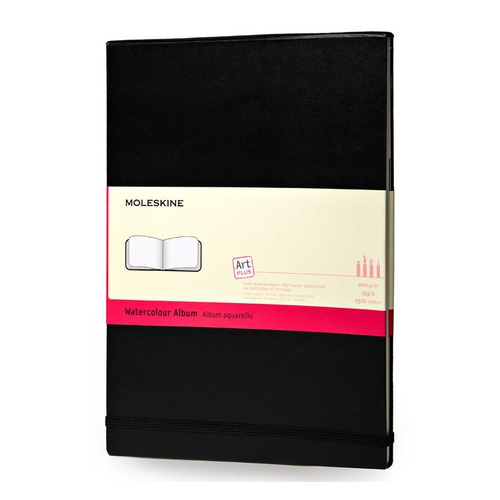 Блокнот для акварели Moleskine CLASSIC WATERCOLOUR NOTEBOOK 90x140мм 60стр. твердая обложка черный 9 шт./кор.