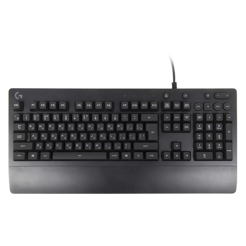 Клавиатура LOGITECH G213 Prodigy RGB, USB, c подставкой для запястий, черный [920-008092]