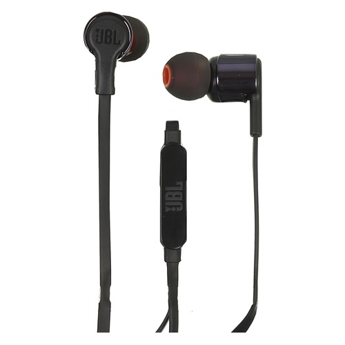 Наушники с микрофоном JBL T210, 3.5 мм, вкладыши, черный [jblt210blk]