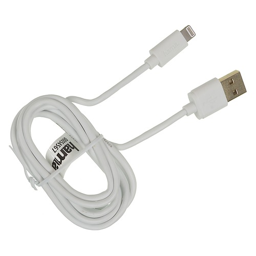 Кабель HAMA Lightning (m), USB A(m), 1.5м, MFI, белый [00054567]