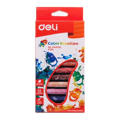 Масляная пастель Deli EC20100 Color Emotion шестигранные 12цв. картон.кор./европод. 20 шт./кор.