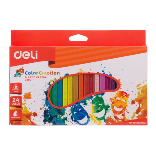 Восковые мелки Deli EC20020 Color Emotion трехгранные 24цв. картон.кор./европод. 12 шт./кор.