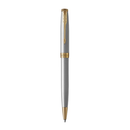 Ручка шариковая Parker Sonnet Core K527 (1931507) Stainless Steel GT M черные чернила подар.кор.