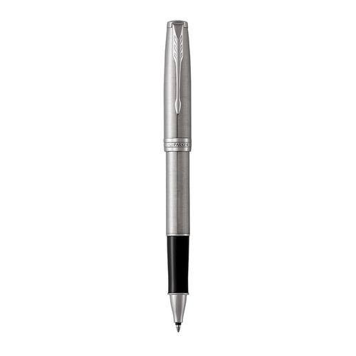 Ручка роллер Parker Sonnet Core T526 (1931511) Stainless Steel CT M черные чернила подар.кор.