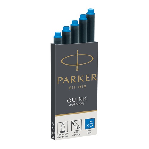 Картридж Parker Quink Ink Z11 (1950383) синие чернила смывающиеся для ручек перьевых (5шт)