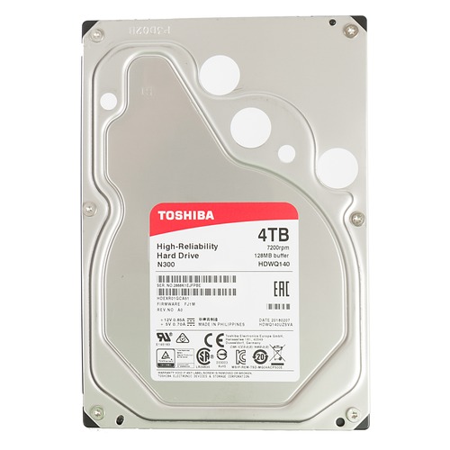 Жесткий диск TOSHIBA N300 HDWQ140UZSVA, 4Тб, HDD, SATA III, 3.5", BULK