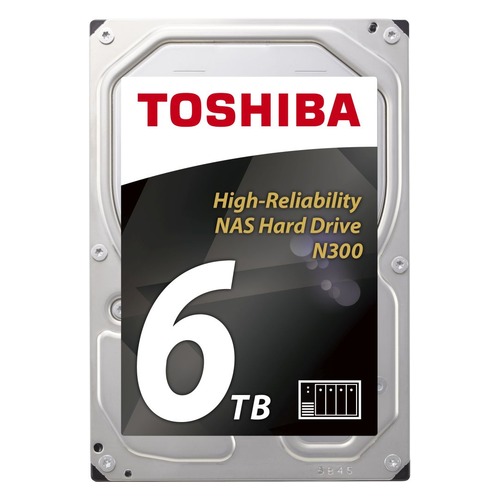 Жесткий диск TOSHIBA N300 HDWN160UZSVA, 6Тб, HDD, SATA III, 3.5", BULK