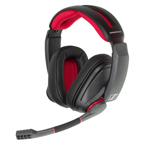 Гарнитура игровая SENNHEISER GSP 350, для компьютера, накладные, черный / красный [507081]