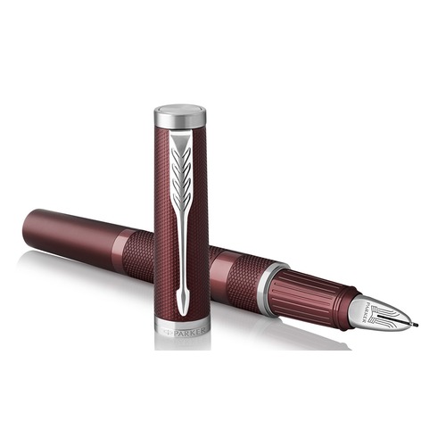 Ручка 5й пишущий узел Parker Ingenuity Deluxe L F504 (1972233) Deep Red PVD F черные чернила подар.к