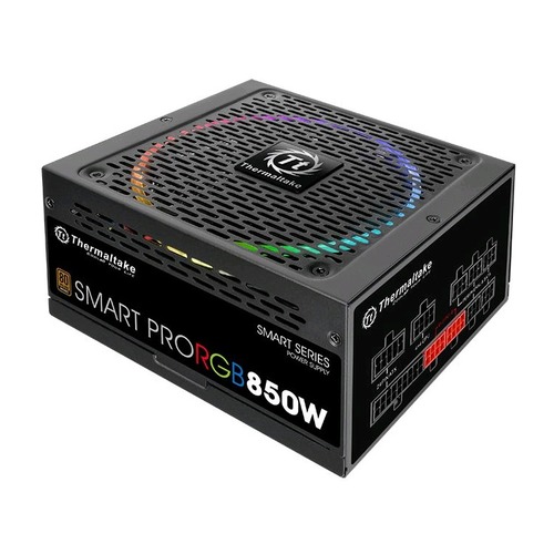 Блок питания THERMALTAKE SMART PRO RGB, 850Вт, 140мм, черный, retail [ps-spr-0850fpcbeu-r]