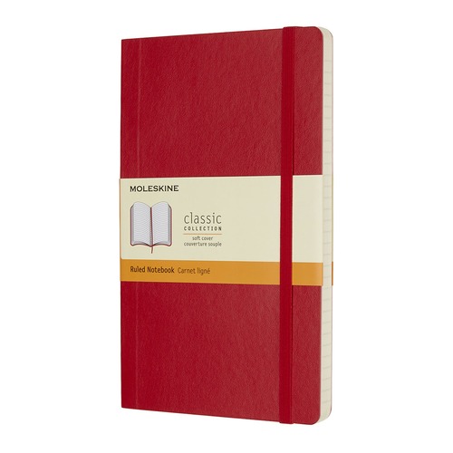 Блокнот Moleskine CLASSIC SOFT Large 130х210мм 192стр. линейка мягкая обложка фиксирующая резинка кр 8 шт./кор.