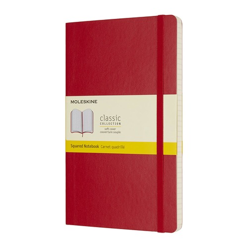 Блокнот Moleskine CLASSIC SOFT Large 130х210мм 192стр. клетка мягкая обложка красный 8 шт./кор.