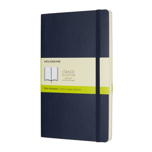 Блокнот Moleskine CLASSIC SOFT Large 130х210мм 192стр. нелинованный мягкая обложка синий сапфир 8 шт./кор.