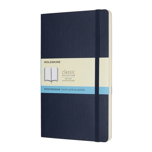 Блокнот Moleskine CLASSIC SOFT Large 130х210мм 192стр. пунктир мягкая обложка синий сапфир 8 шт./кор.