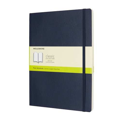 Блокнот Moleskine CLASSIC SOFT XLarge 190х250мм 192стр. нелинованный мягкая обложка синий сапфир 6 шт./кор.