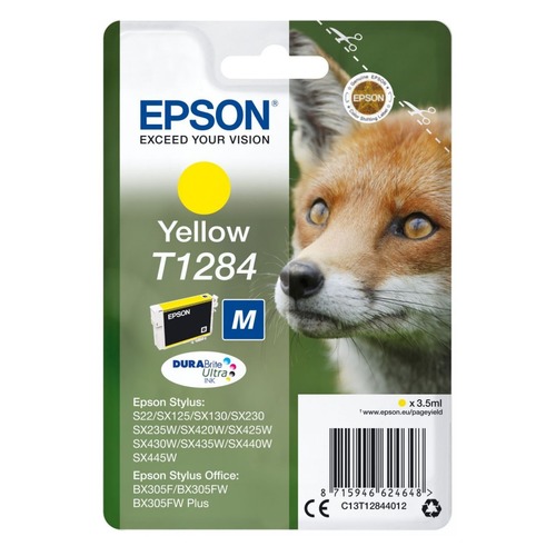 Картридж EPSON T1284, желтый [c13t12844012]