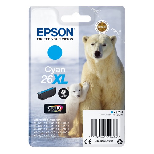 Картридж EPSON T2632, голубой [c13t26324012]