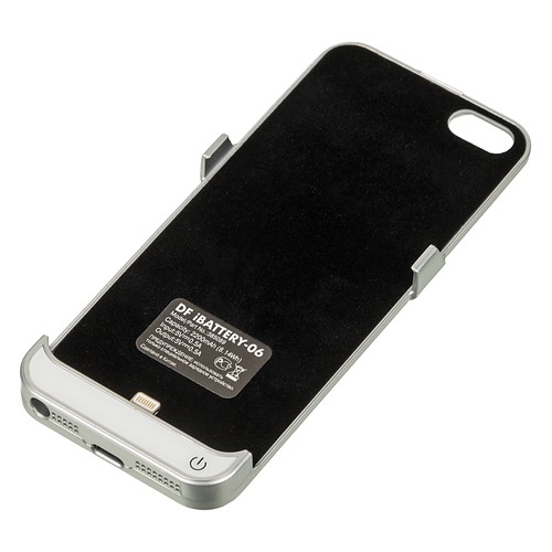 Внешний мод батарея DF iBattery-06 для iPhone 5/5S 2200mAh Lightning серебристый (DFIBATTERY-06)