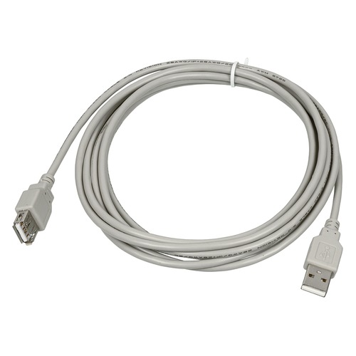 Кабель USB2.0 USB A(m) - USB A(f), 3м, серый