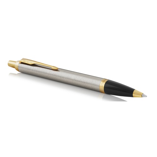 Ручка шариковая Parker IM Core K321 (1931670) Brushed Metal GT M синие чернила подар.кор.