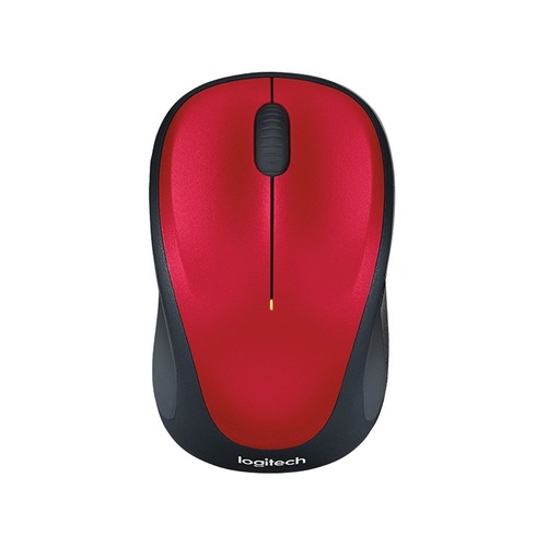 Мышь LOGITECH M235, оптическая, беспроводная, USB, красный и черный [910-002496]