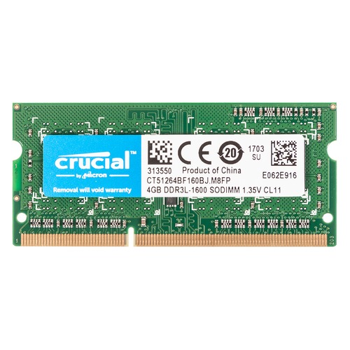 Модуль памяти CRUCIAL CT51264BF160BJ DDR3L - 4Гб 1600, SO-DIMM, Ret