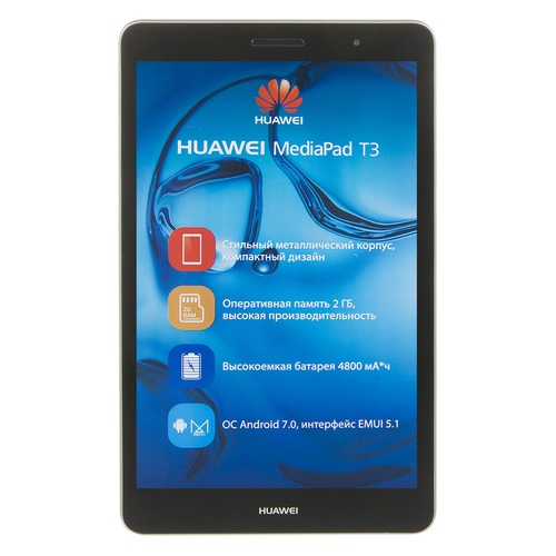 Планшет HUAWEI MediaPad T3 8.0, 2GB, 16GB, 3G, 4G, Android 7.0 серый [53018493]