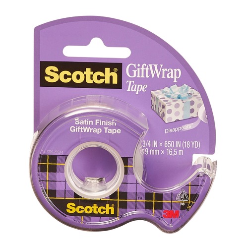 Клейкая лента канцелярская 3M Scotch Satin 7100093925 шир.19мм дл.7.5м полуматовая на мини-диспенсер 12 шт./кор.