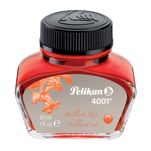 Флакон с чернилами Pelikan INK 4001 78 (PL301036) Brilliant Red чернила красные чернила 30мл для руч