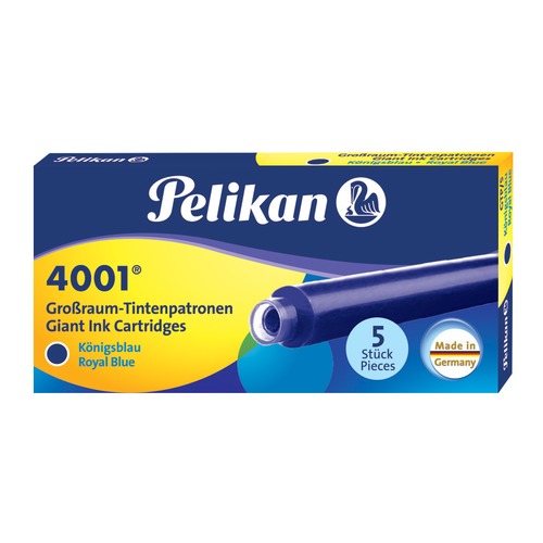 Картридж Pelikan Ink 4001 Giant GTP/5 (PL310748) Royal Blue чернила для ручек перьевых (5шт)