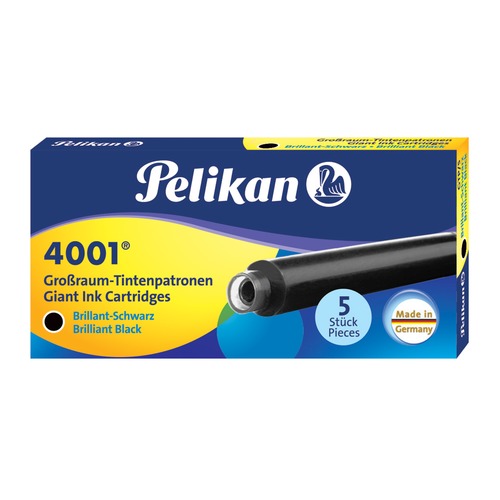 Картридж Pelikan Ink 4001 Giant GTP/5 (PL310615) Brilliant Black чернила для ручек перьевых (5шт)