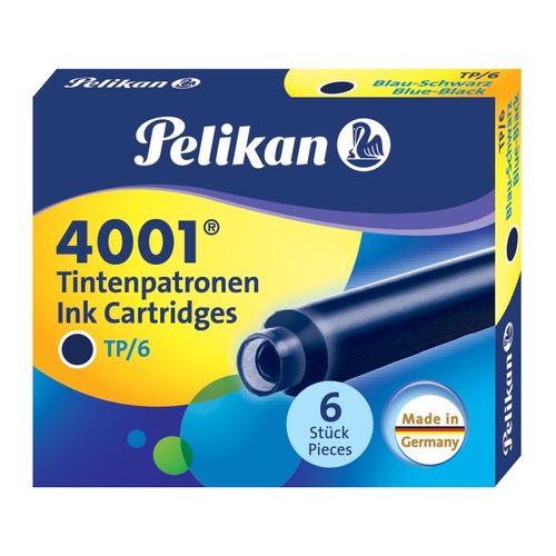 Картридж Pelikan INK 4001 TP/6 (PL301184) Blue-Black чернила для ручек перьевых (6шт)