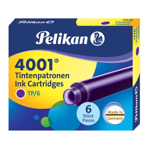 Картридж Pelikan INK 4001 TP/6 (PL301697) фиолетовые чернила для ручек перьевых (6шт)