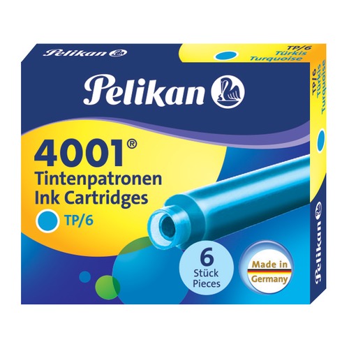 Картридж Pelikan INK 4001 TP/6 (PL301705) бирюзовые чернила для ручек перьевых (6шт)