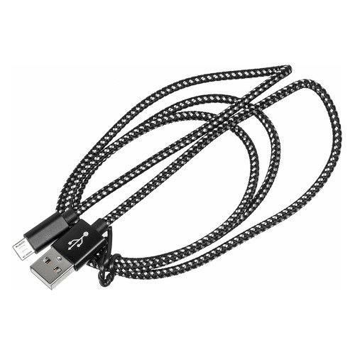 Кабель BURO Braided, USB A(m), micro USB B (m), 1м, черный [bhp ret micusb-br]