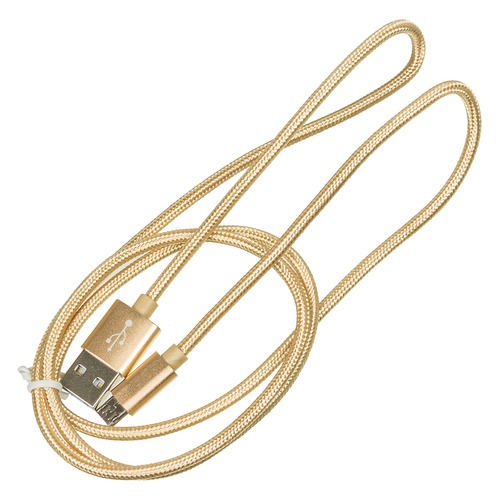 Кабель BURO Braided, USB A(m), micro USB B (m), 1м, золотистый [bhp ret micusb-br]
