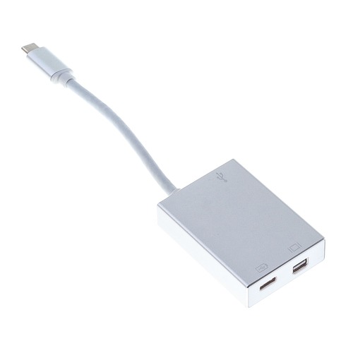 Адаптер BURO USB Type-C (m), USB Type-C (f), miniDisplayPort (f), 0.1м, серебристый [bhp]