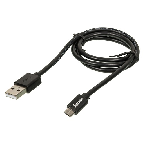 Кабель HAMA 00173672, micro USB B (m), USB A(m), 0.6м, черный