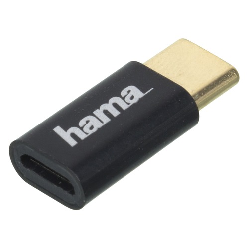 Адаптер HAMA USB Type-C (m), micro USB B (f), черный [00178399]