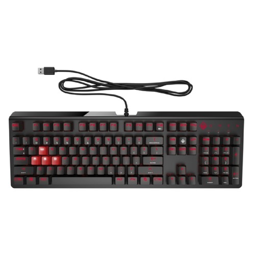 Клавиатура HP OMEN 1100, USB, черный + красный [1my13aa]