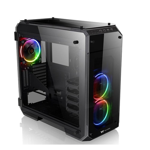 Корпус ATX THERMALTAKE View 71 TG RGB, Full-Tower, без БП, черный