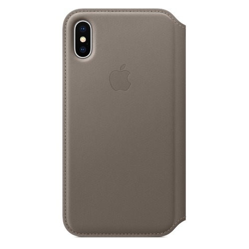 Чехол (флип-кейс) APPLE MQRY2ZM/A, для Apple iPhone X, платиновый/серый