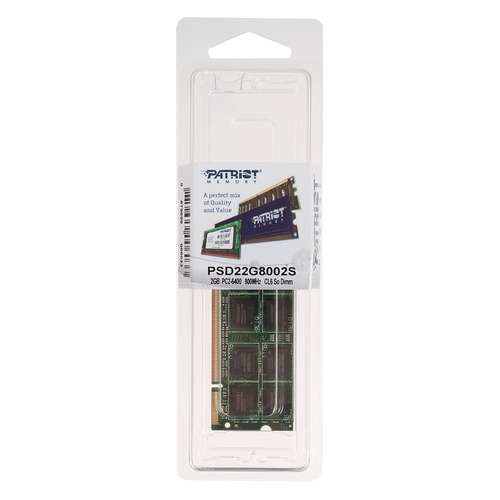 Модуль памяти PATRIOT PSD22G8002S DDR2 - 2Гб 800, SO-DIMM, Ret