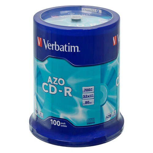 Оптический диск CD-R VERBATIM 700Мб 52x, 100шт., cake box [43430]