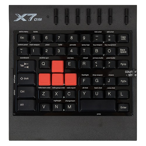 Игровой блок A4 X7-G100, USB, без русского алфавита, черный